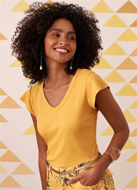 blusa amarela - blusa de botão feminina